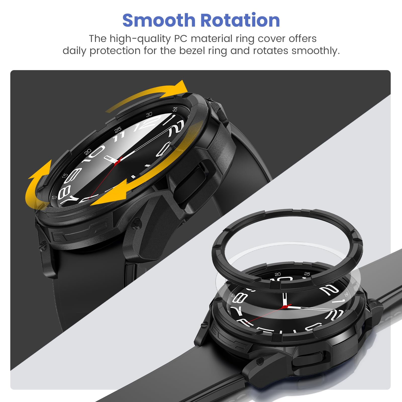 Case for Samsung Galaxy Watch 6/5/4 40mm 44mm Screen Protector Cover Bumper  for Galaxy Watch 6 Classic 47mm 43mm