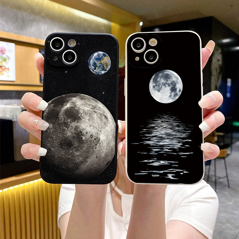 

2pcs Silicone Phone Case Moon Chart Phone Case For Iphone 14, 13, 12, 11 Pro Max, Mini, Xr, Xs Max, X, 8, 7, 14 Plus, Se 2020 Czc Camera Lens Portector Soft Cover Luxury Shockproof Fall Car Back Cover