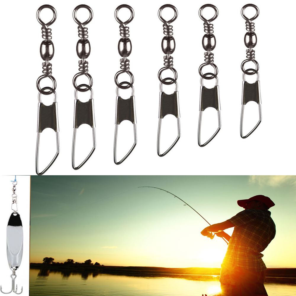 

50pcs Fishing Snap Swivel, Durable Swivel With Interlock Snap, Fishing Accessories