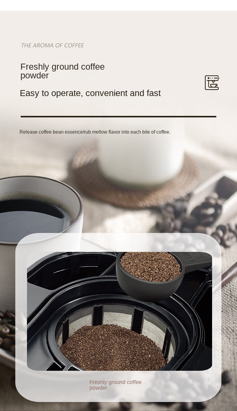  Máquina de café, cafetera americana para el hogar, cafetera de  goteo automática pequeña, todo en uno, máquina de café de oficina BY PPLL  (color: plateado negro) : Hogar y Cocina