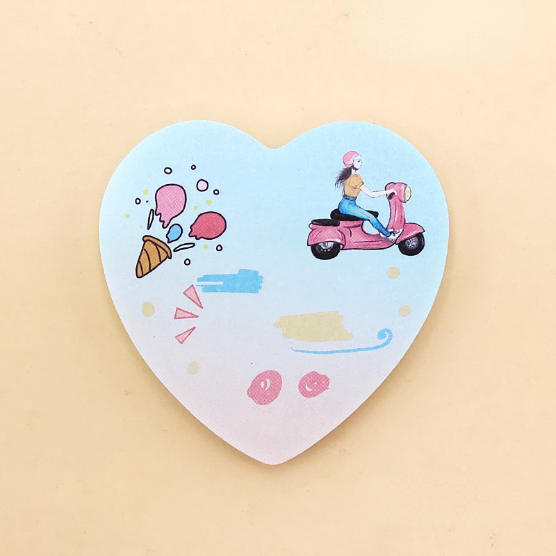 Hand painted Gradient Love Sticky Notes Morandi Shaped Note Pad
