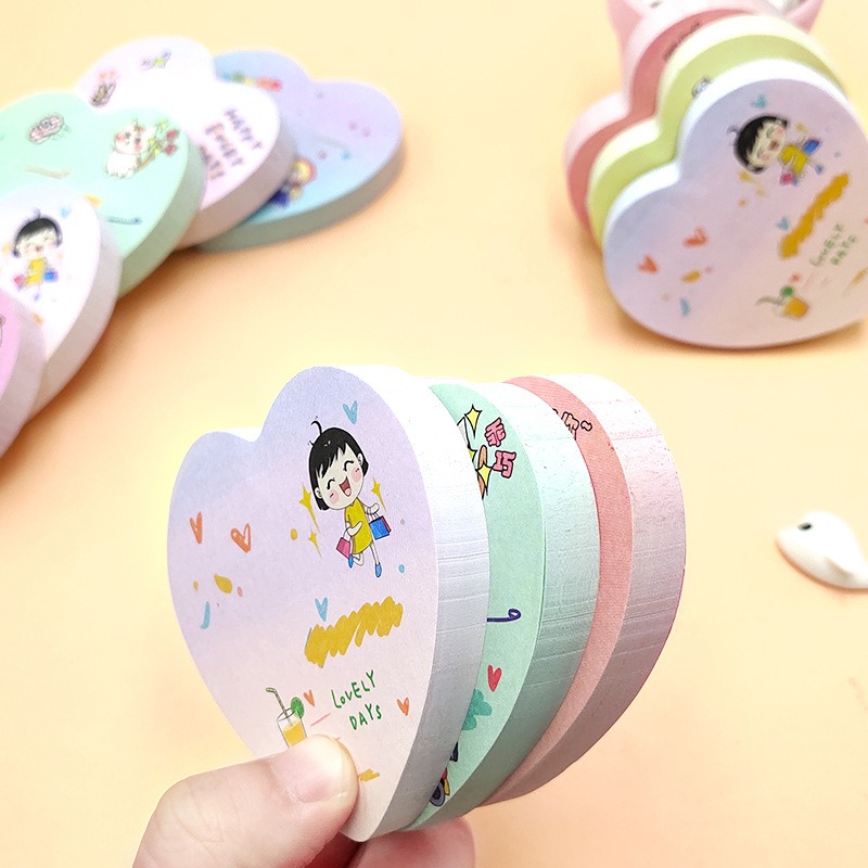 Hand painted Gradient Love Sticky Notes Morandi Shaped Note Pad