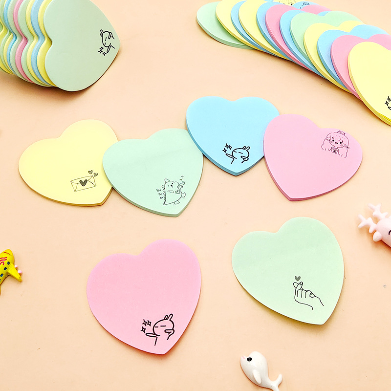 Hand painted Gradient Love Sticky Notes Morandi Shaped Note Pad