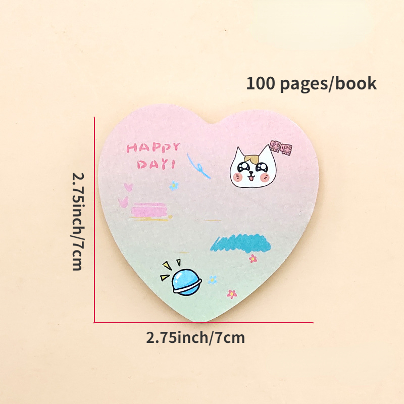 Hand painted Gradient Love Sticky Notes Morandi Shaped Note Pad