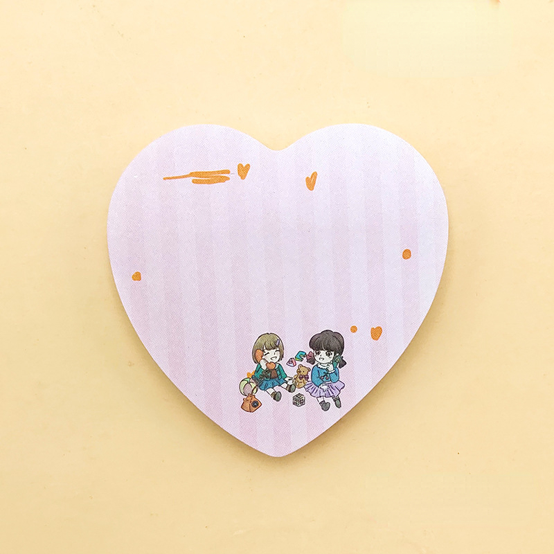 Hand painted Gradient Love Sticky Notes Morandi Shaped Note Pad