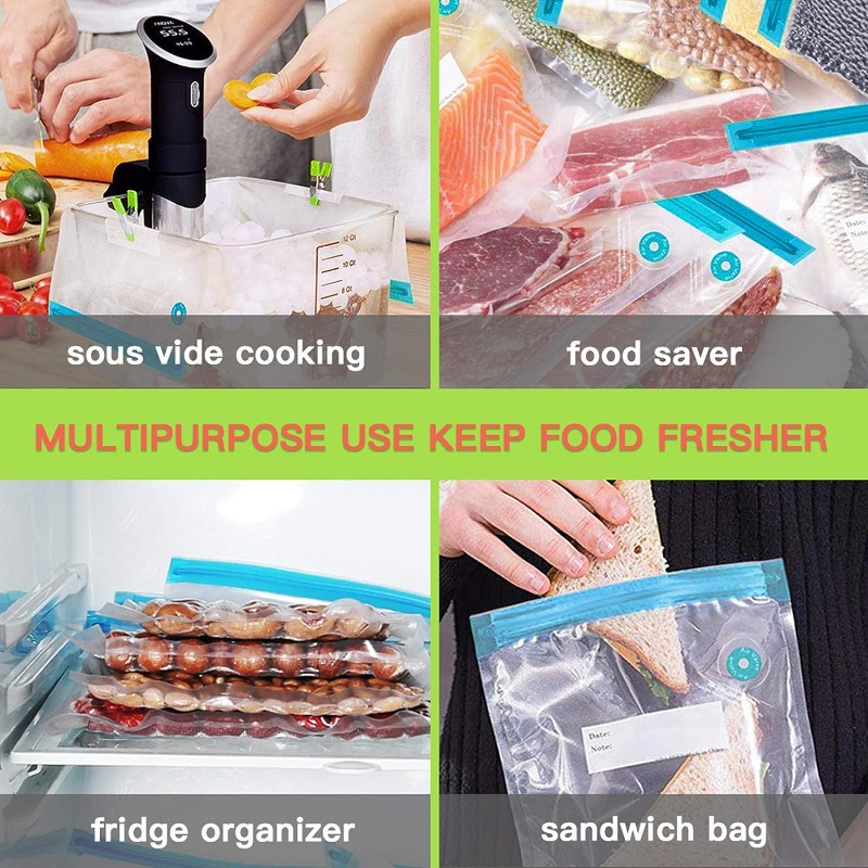 20 Bags Food Storage Vacuum Seal Storage Bags with Hand Pump for Sous Vide  cooking or freezer storage 