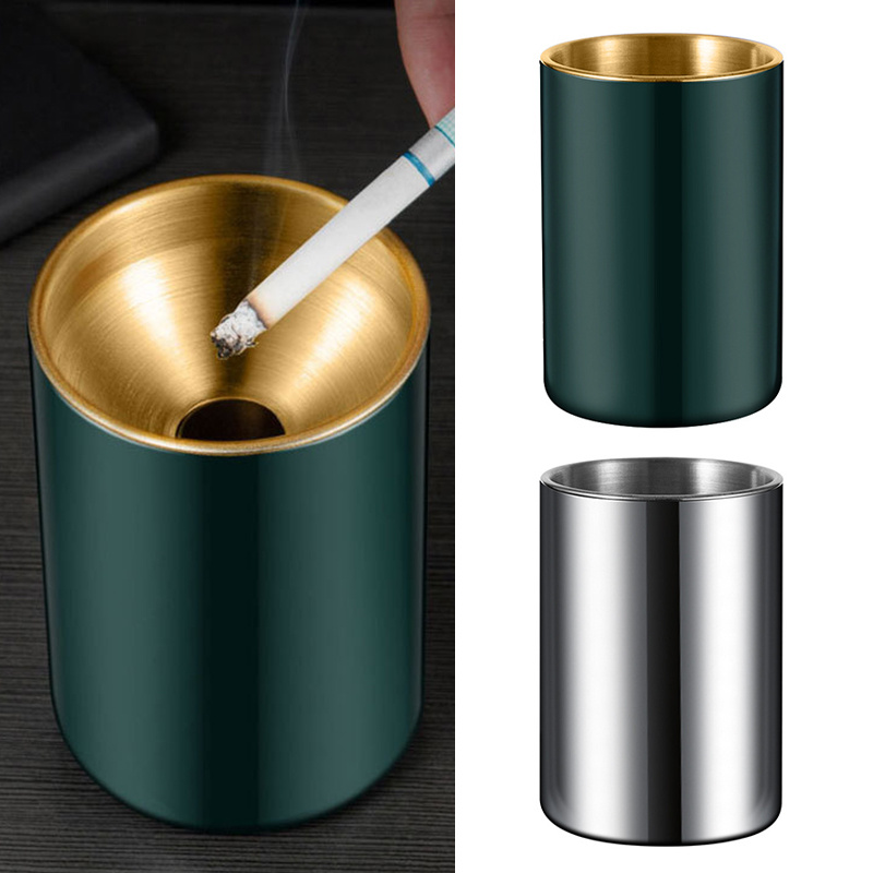 Ashtray Round Windproof Stainless Steel Smokeless Ashtray Terrace Indoor  for hotels