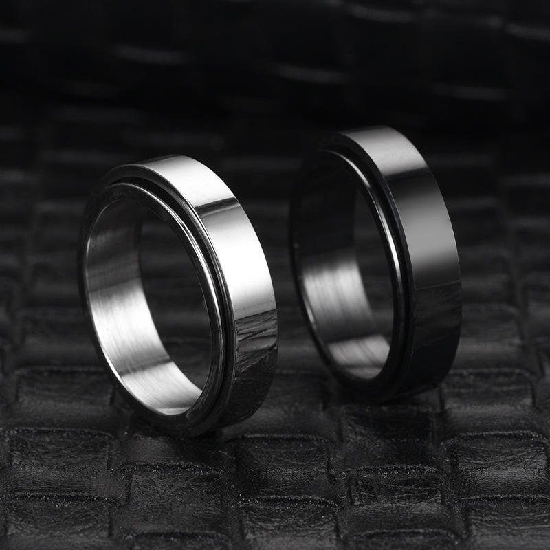 minimalist anxiety ring made of stainless steel rotatable design for   your stress silvery   make   suitable for women Product details 4