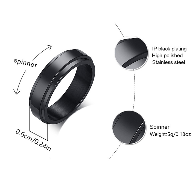 minimalist anxiety ring made of stainless steel rotatable design for   your stress silvery   make   suitable for women Product details 5