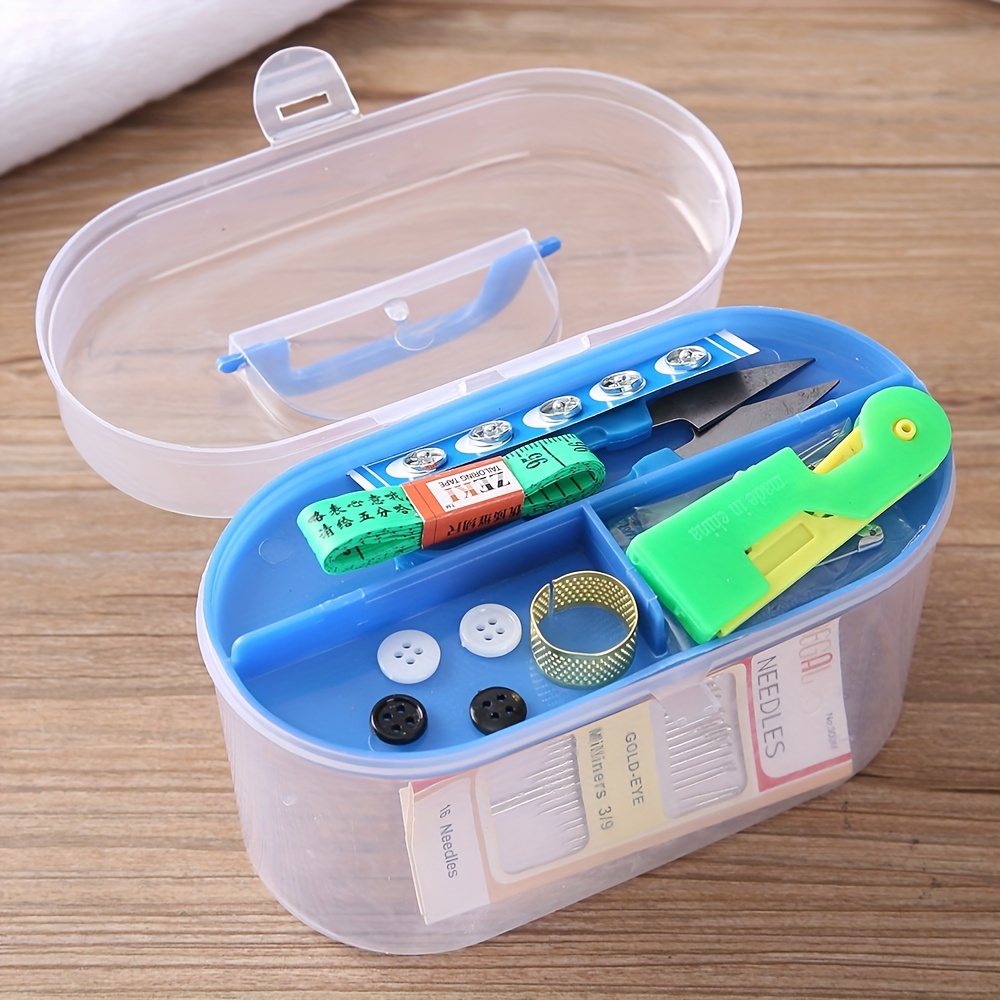 Ripley - KIT DE COSTURA HILOS Y ACCESORIOS CON ORGANIZADOR AZUL 346K