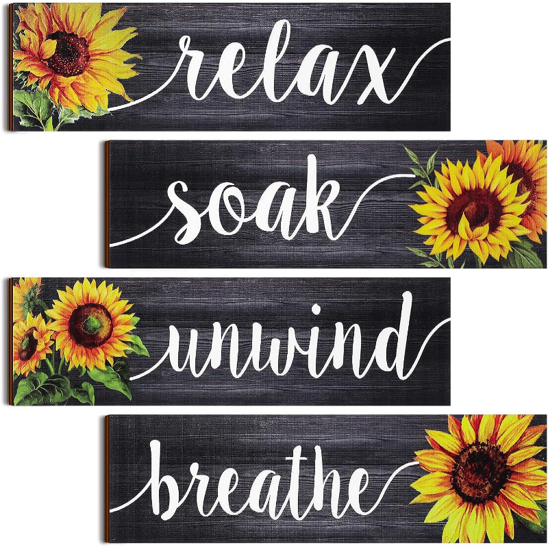 Sunflower Kitchen Decor Farmhouse Bathroom Wall Decor Signs Temu New