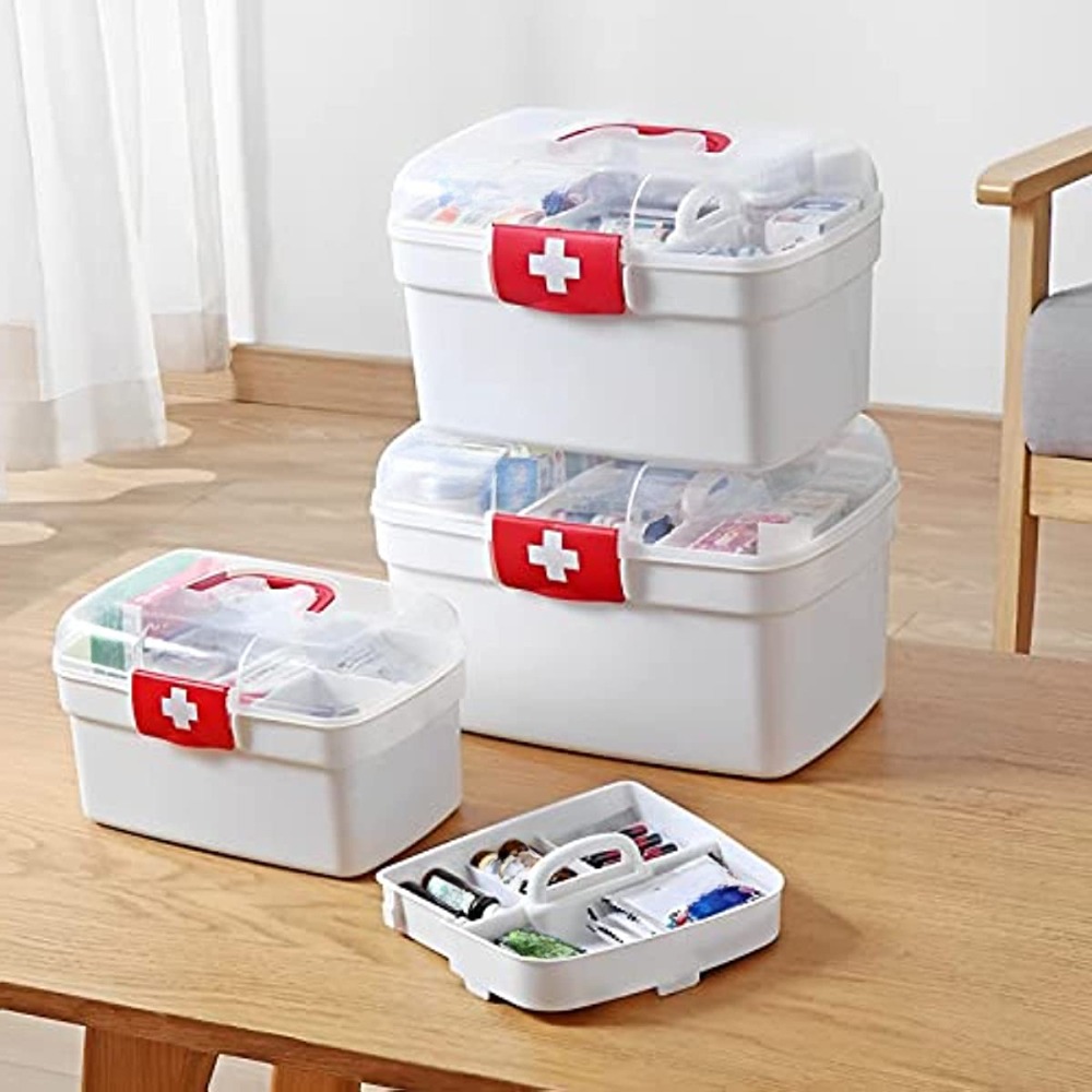 Plastic Medicine Storage Box Drawer Sundries Storage Organizer First Aid