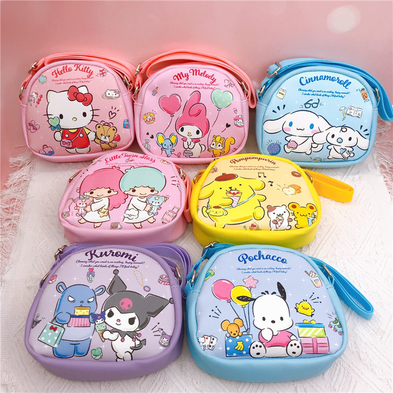 Miniso Cinnamoroll Pompom Purin Canvas Bag Sanrio Melody Series Shopping Bag  Cartoon Storage Bag Environmental Protection Bag