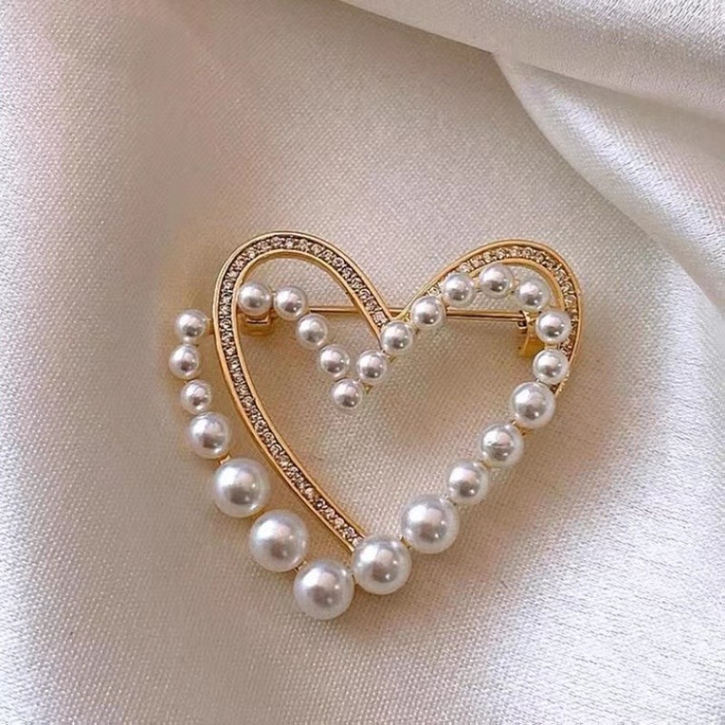 Camellia Flower Metal Brooch White Ivory Luxury Fashion Jewelry