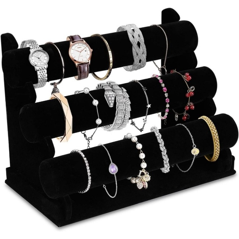 3-Tier Jewelry Watch Bracelet Holder Display Stand Organizer Removable Rack