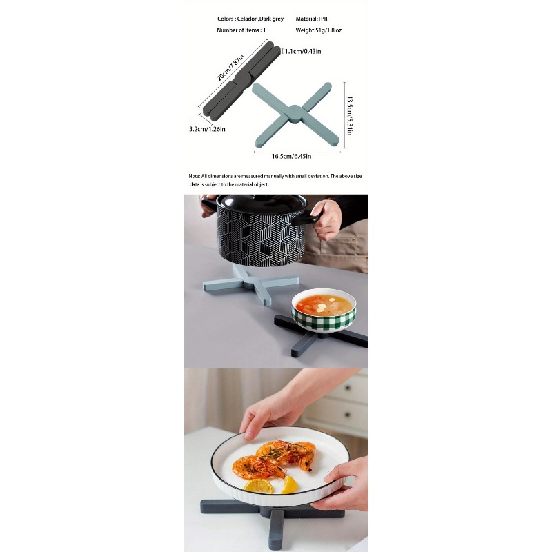 TPR Trivet Mat for Hot Dishes, Multi-Use Hot Pads Kitchen Trivets for Hot  Pan and Pot Holder 