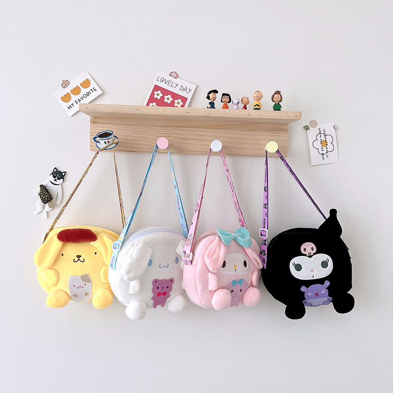 Miniso Cinnamoroll Pompom Purin Canvas Bag Sanrio Melody Series Shopping Bag  Cartoon Storage Bag Environmental Protection Bag