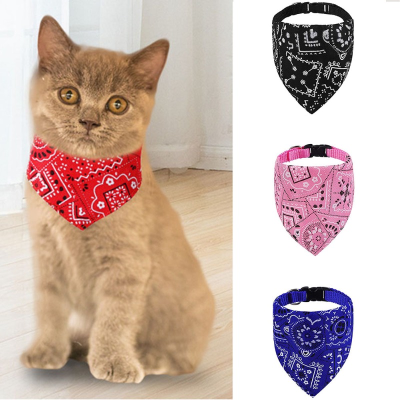 Pet Dog Neck Scarf Puppy Cat Dog Collar Bandana Collar Scarf with Leather  Collar Accessories Adjustable Pet Puppy Cat Scarf - AliExpress