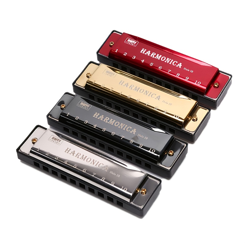 1pc 10 Holes Harmonica Mouth Organ Puzzle Musical Instrument Beginner Teaching Playing Gift Copper Core Resin Harmonica Easter gift Halloween Gift