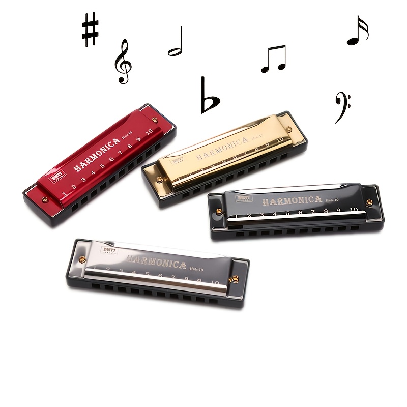 1pc 10 Holes Harmonica Mouth Organ Puzzle Musical Instrument Beginner Teaching Playing Gift Copper Core Resin Harmonica Easter gift Halloween Gift