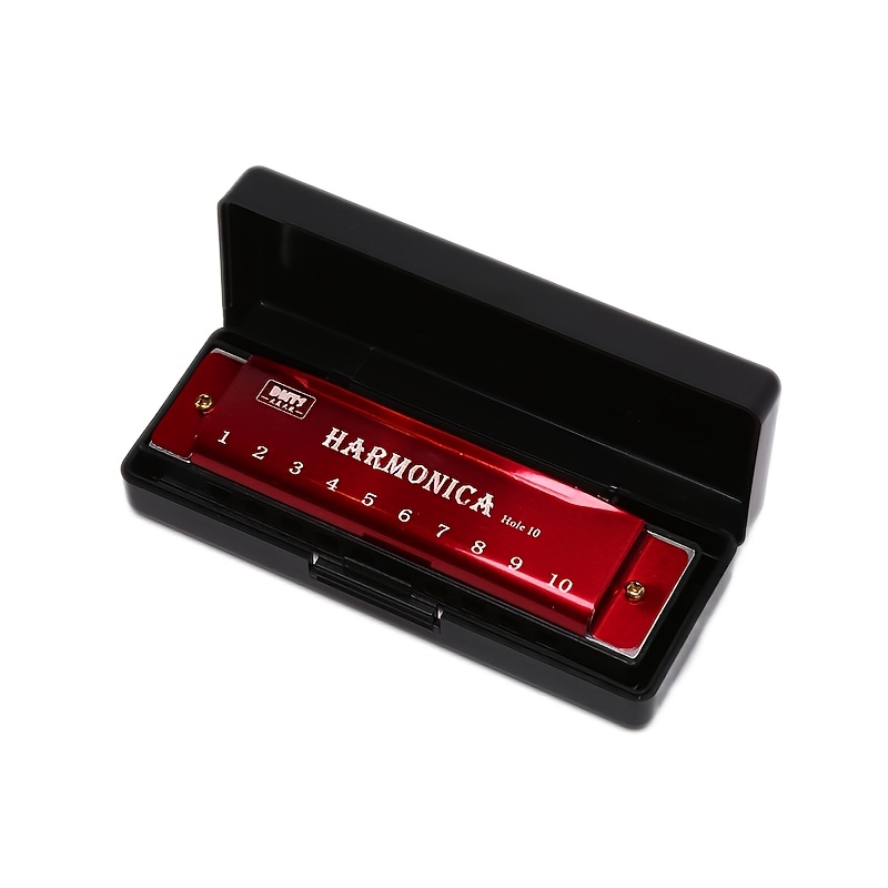 1pc 10 Holes Harmonica Mouth Organ Puzzle Musical Instrument Beginner Teaching Playing Gift Copper Core Resin Harmonica Easter gift Halloween Gift