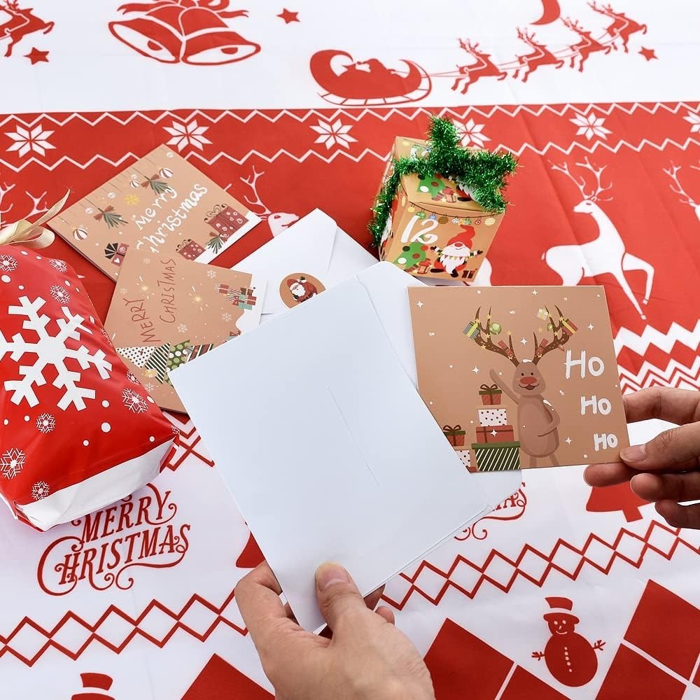Set Cartes De Noël Avec Autocollants D'enveloppe Rouge 24 - Temu