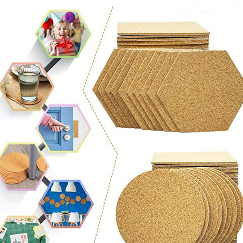 10 Pcs Practical Cork Mat For Home 10Pcs Backing Coasters Cork Mat