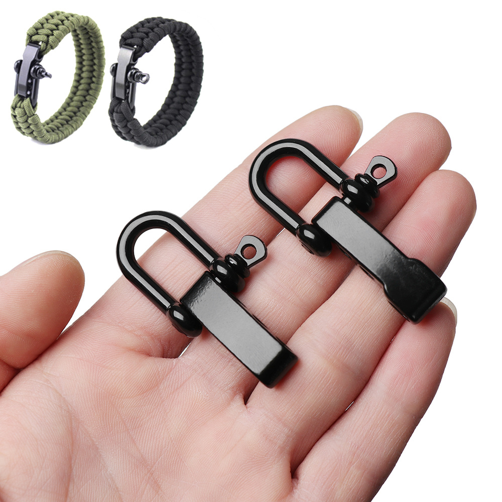 1pc U-shaped Anchor Screw Pin, Cord Rope Bracelet Buckle, Outdoor Survival  Rope Accessories