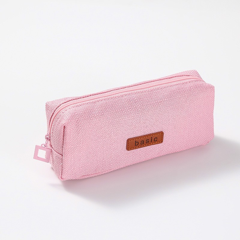 1pc Single-layer Large Capacity Pencil Case, Solid Color Square Pencil Bag  For Middle School Students