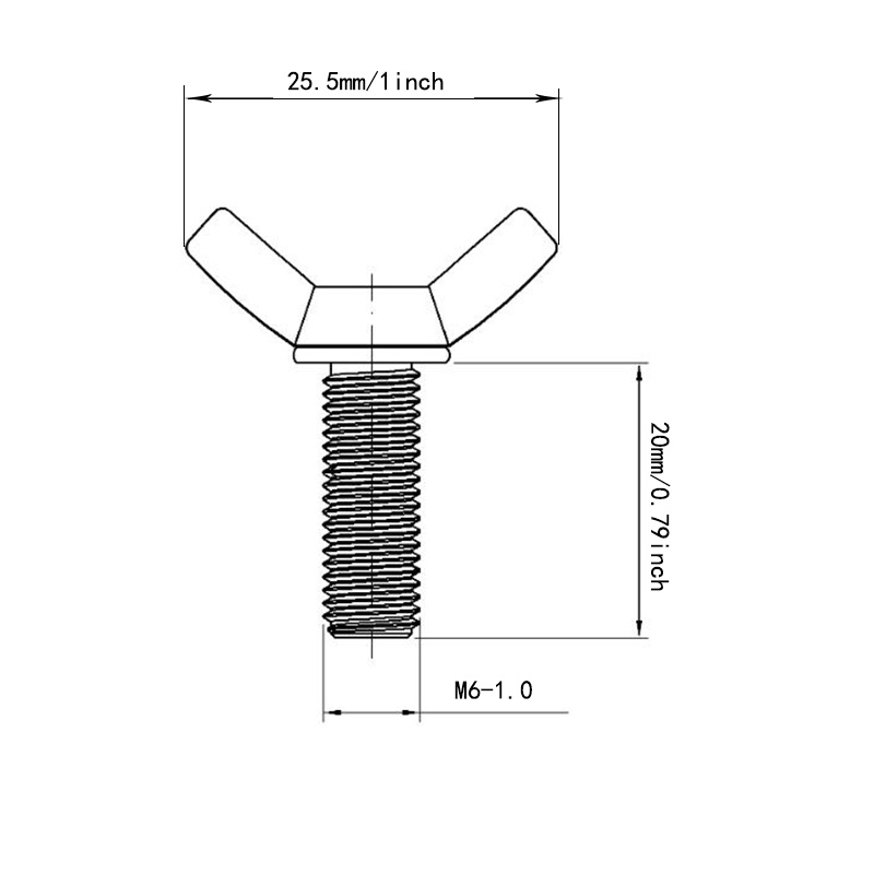 5pcs Wing Screws Bolts M6 Din316 304 Stainless Steel Thumb Wing Hand Bolts (m6/m8)