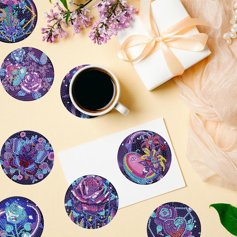 15 Pieces Mandala DIY Diamond Painting Coasters with Holder Diamond Art  Painting Coaster Kits Mandala Diamond Paint by Numbers Coasters Art Craft