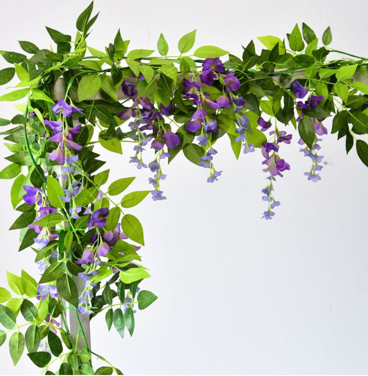  LVLFOR 2PCS Artificial Daisy Garland, Artificial Wildflower  Garland, 6FT Faux Flower Hanging Vine, Purple Flowers Ivy, Spring Garland  with Eucalyptus Boston Fern Vine for Sign Board Party Home Decor : Home