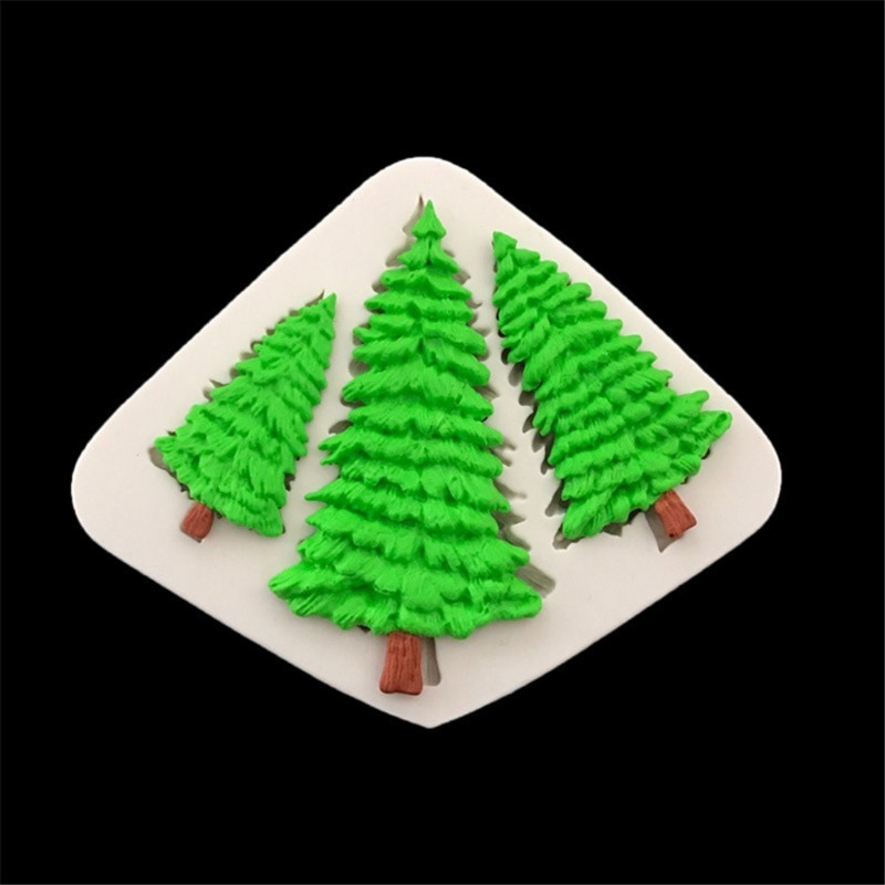 Christmas Tree Shape Silicone Mold 3d Fondant Mold For Diy - Temu