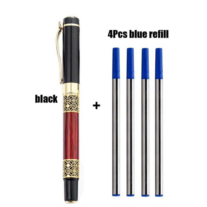 1pc+4pcs/Set Penna A Sfera In Metallo Di Alta Qualità Per Affari, Penna A  Inchiostro Per Firma Dell'hotel Wind Cinese, Forniture Per Ufficio