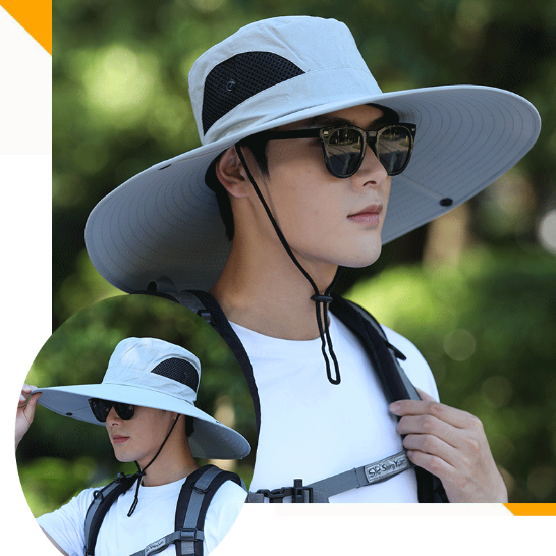 Breathable Uv Protection Sun Hat Fisherman's Hat Big Eaves - Temu