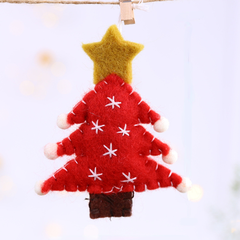 Cute Wool Felt Small Pendant Snowflake Christmas Tree - Temu