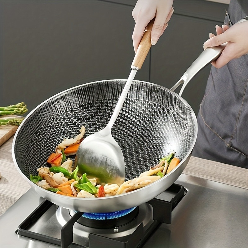 Cookware Honeycomb Non-Stick Stainless Steel Kitchenware Wok Pan Metal  Utensil Safe Scratch Resistant - China Wok and Non Stick price