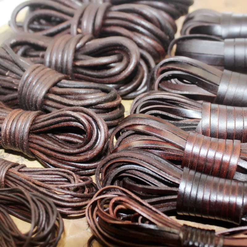 2 Meters Round Leather Cords Threads 3/4/5/6mm Handcraft Braided
