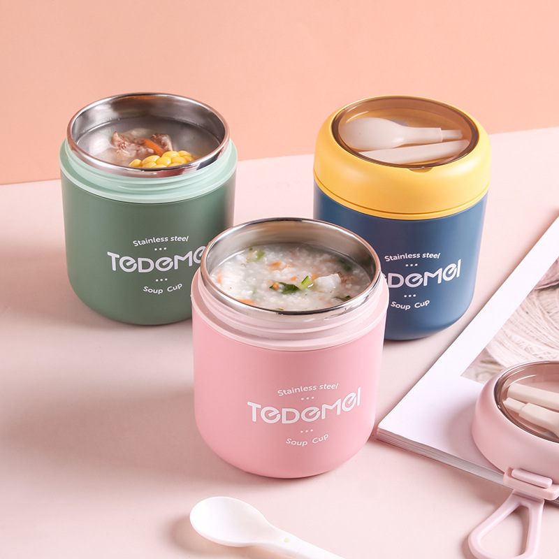 400ml Stainless Steel Soup Cup Thermal Lunch Box Food - Temu
