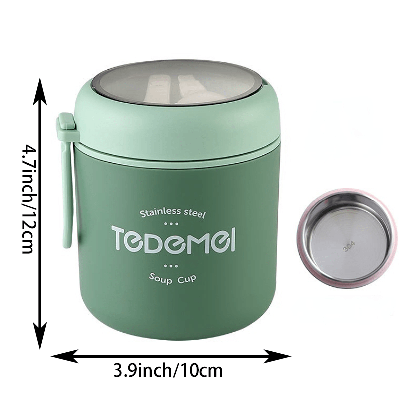 304 Stainless Steel Lunch Box Drinking Cup With Spoon Food Thermal Jar Insulated  Soup Insulated Containers Thermische Lunch Box - Temu