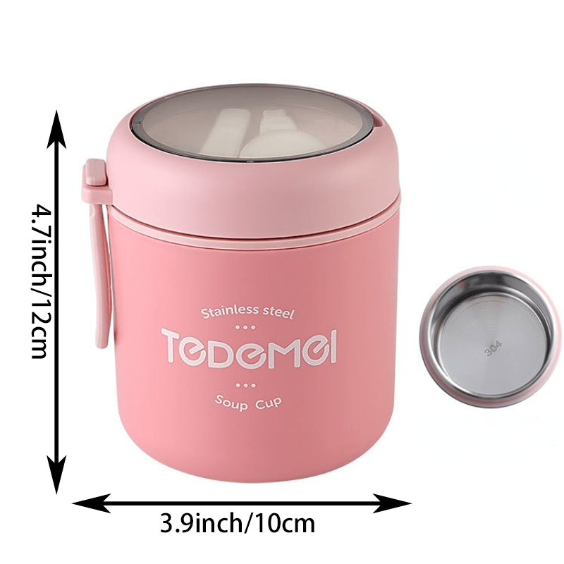 304 Stainless Steel Lunch Box Drinking Cup With Spoon Food Thermal Jar Insulated  Soup Insulated Containers Thermische Lunch Box - Temu