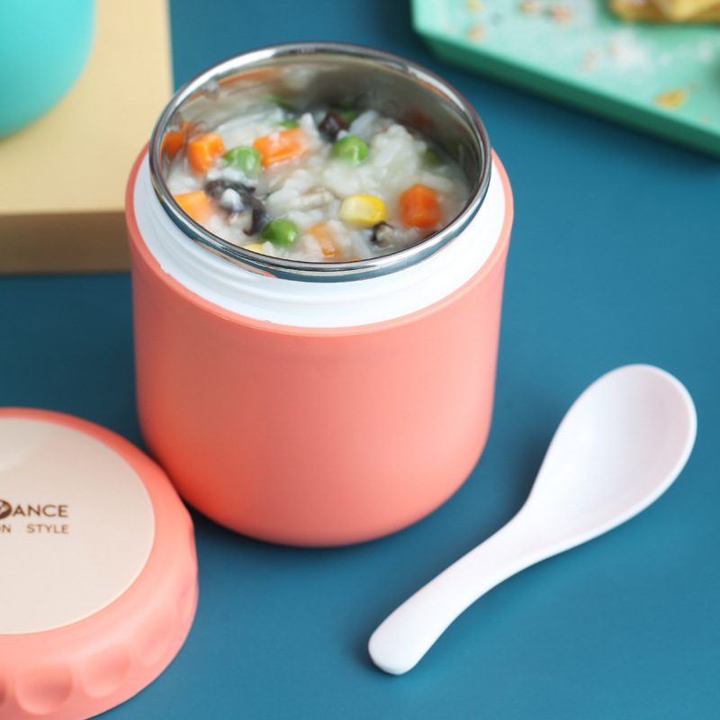 Hadanceo 1 Set 450ml Insulated Soup Cup Food Grade Large Capacity Leakproof  Detachable Heat-Resistant Keep Warm Stainless Steel Portable Insulated