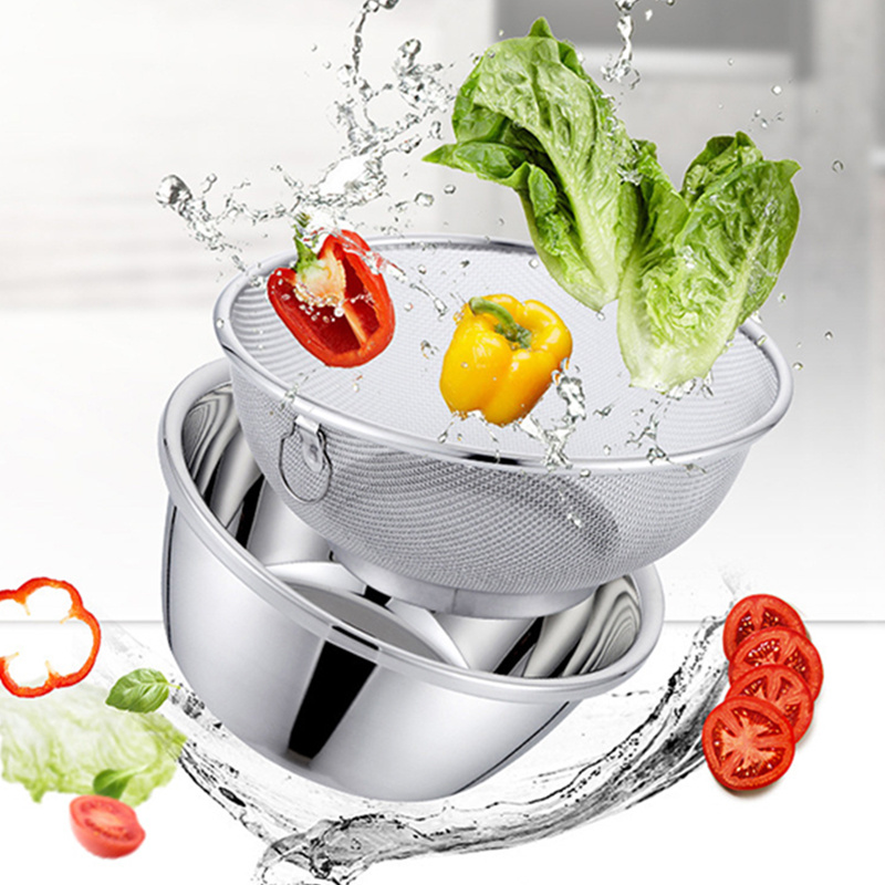 OXO Good Grips Stainless Steel Strainer in the Kitchen Sink