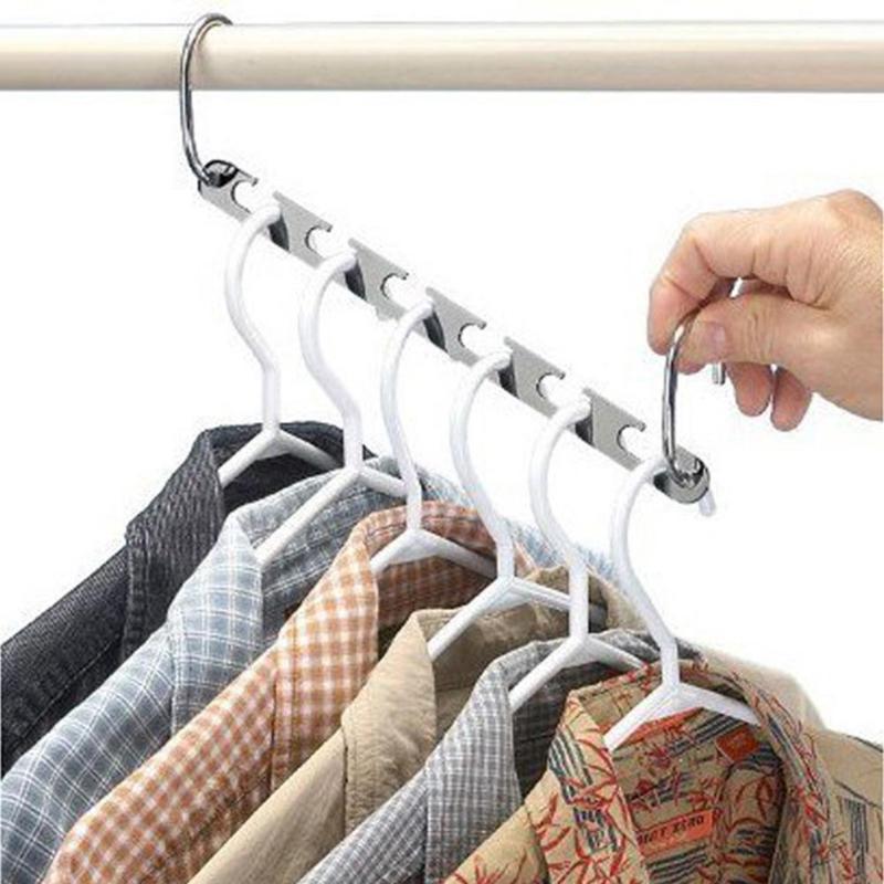 

Multifunctional Magic Clothes Hanging Hook Metal Closet Hangers Save Space Clothing Organizer