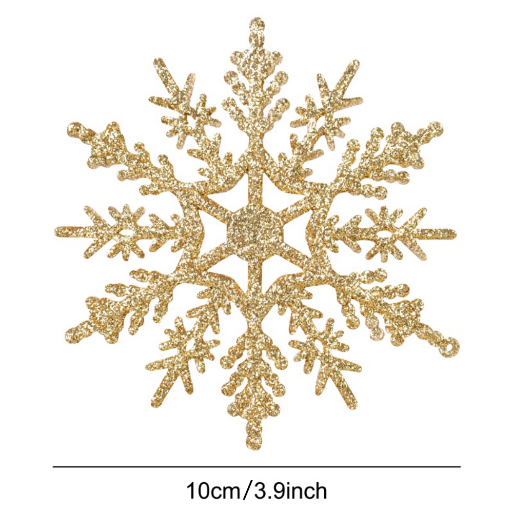 12 Pcs 10cm Window Christmas Snowflake Hanging Decors Glitter Snowflakes