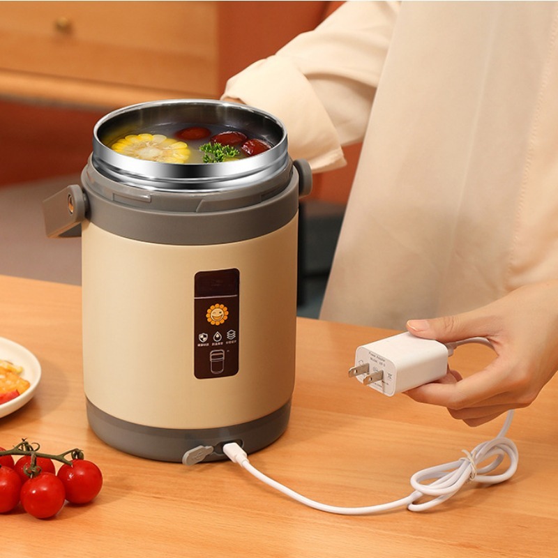 2/1.6L USB Electric Heated Lunch Box Portable Food Warmer