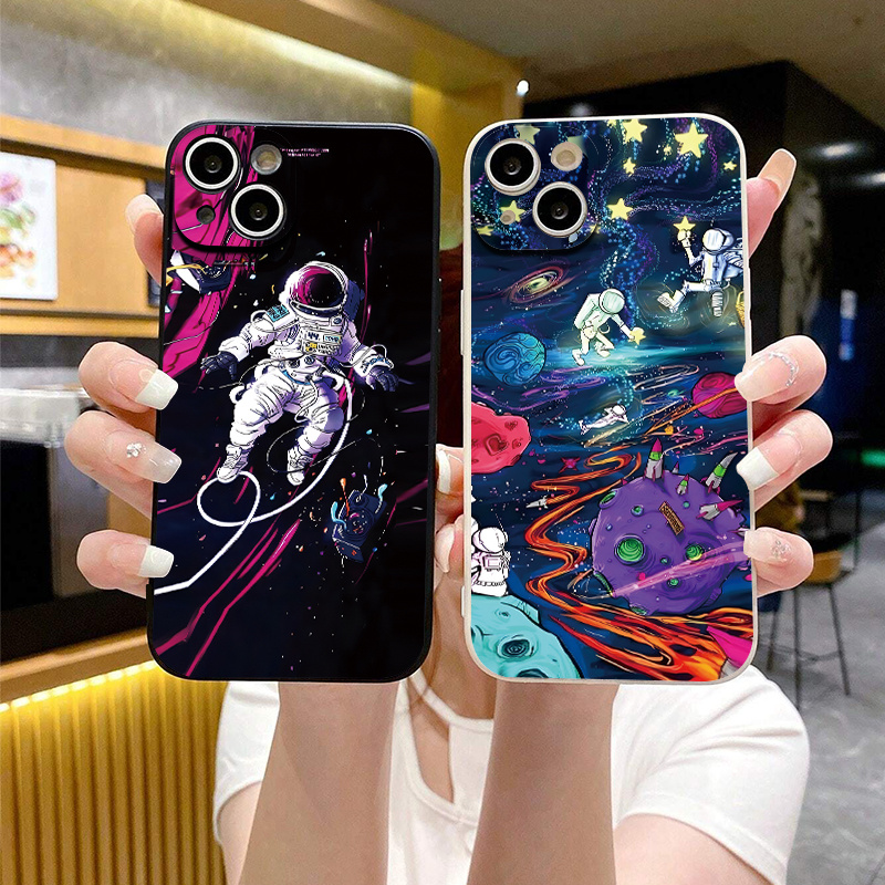 Silicone Phone Case Outer Space Astronaut Phone Case Iphone - Temu