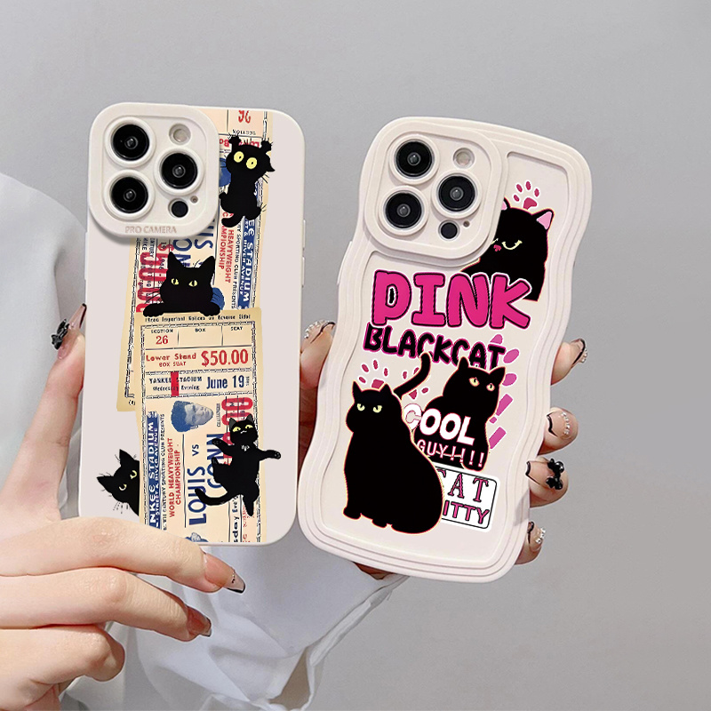 Black Cat Phone Case For Iphone 14 13 12 11 Pro Max X Xr Xs 7 8