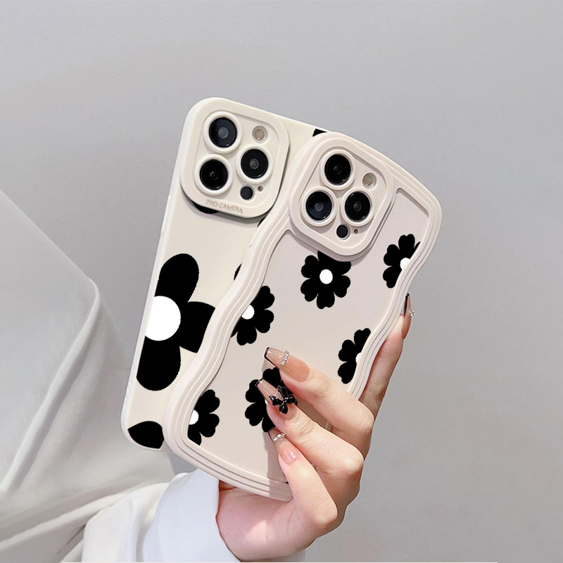 

2pcs Silicone Phone Case Black Flower Pattern Phone Case For Iphone 14 13 12 11 Pro Max Mini Xr Xs Max X 8 7 14 Plus Se 2020 Camera Lens Protector Soft Cover Luxury Shockproof Fall Car Back Cover