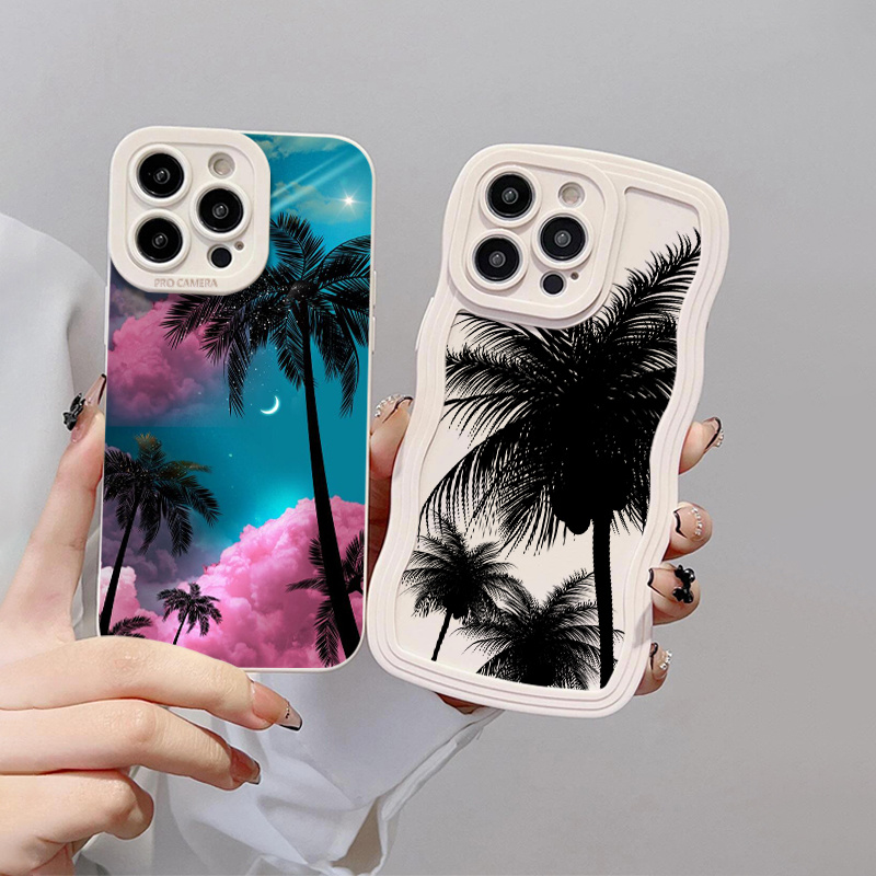 Silicone Phone Case Coconut Tree Phone Case Iphone 14 13 12 Temu